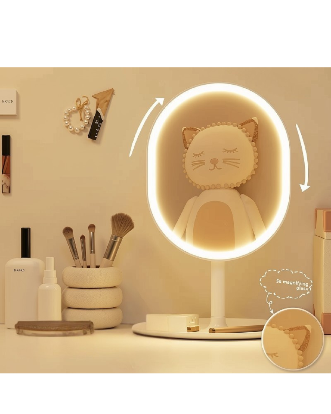 LED Vanity Makeup Mirror | 5x Magnifying Mirror